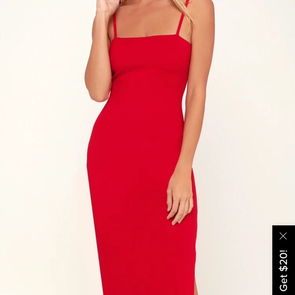 Lulu's Red Midi Dress